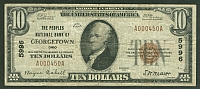 Georgetown, Ohio, 1929T1 $10, Ch.#5996, Peoples National Bank, Fine